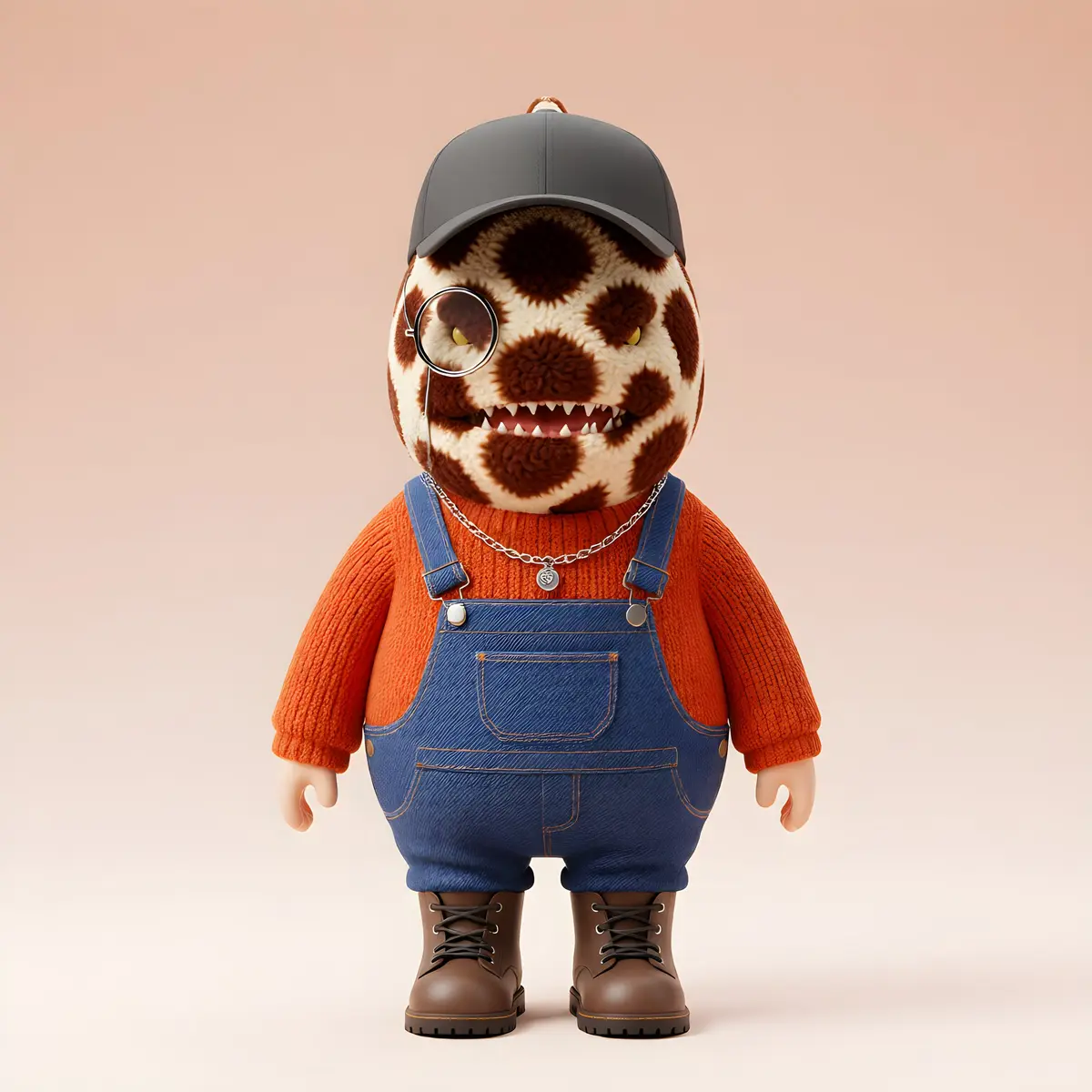 Lil Biter with layered fabric, fur and clothing traits